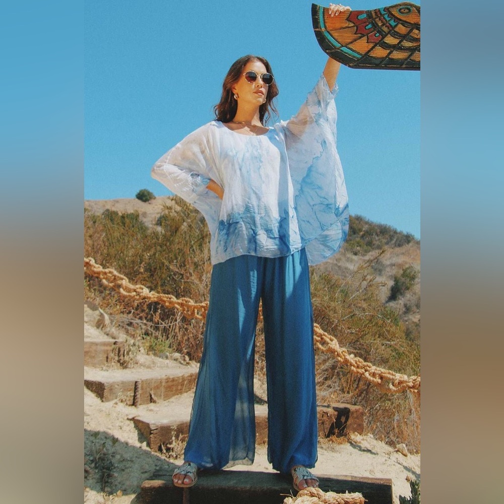 Scandal Italy Lav Silk Top